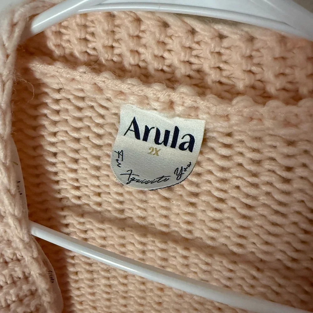 ARULA Women's Peach Daisy Cardigan - Picture 2 of 3